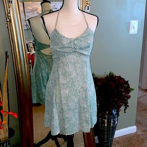 Juniors Girls,  halter dress,  size medium/6 pink & sage